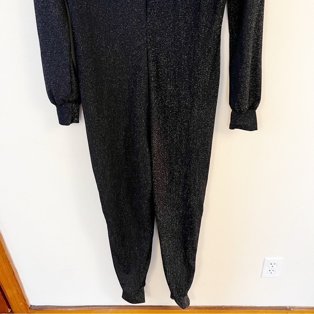 SAVAGE x FENTY Sleep & Shine Hooded Onesie in black silver shine lurex Sz M - Picture 8 of 11